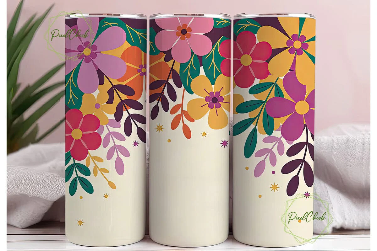 Whimsical Floral 20oz Tumbler Wrap - Image 3