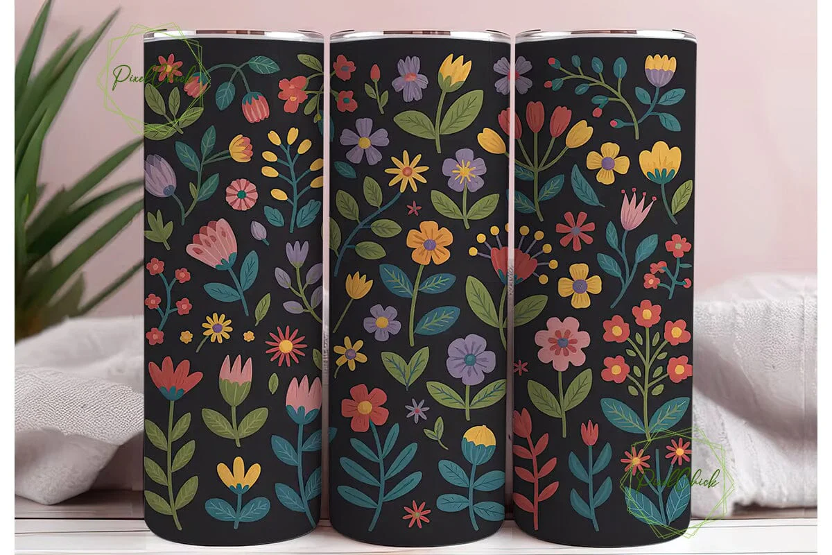 Whimsical Floral 20oz Tumbler Wrap - Image 3