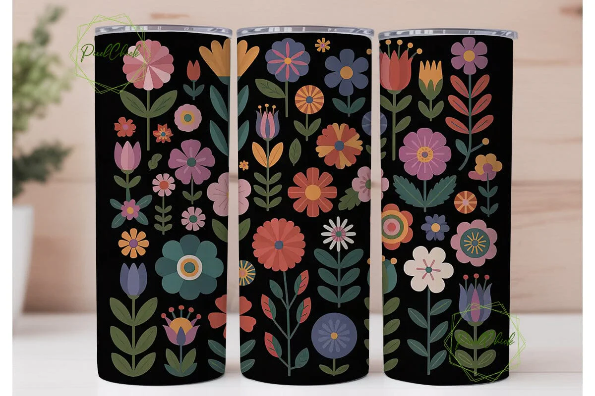 Whimsical Floral 20oz Tumbler Wrap