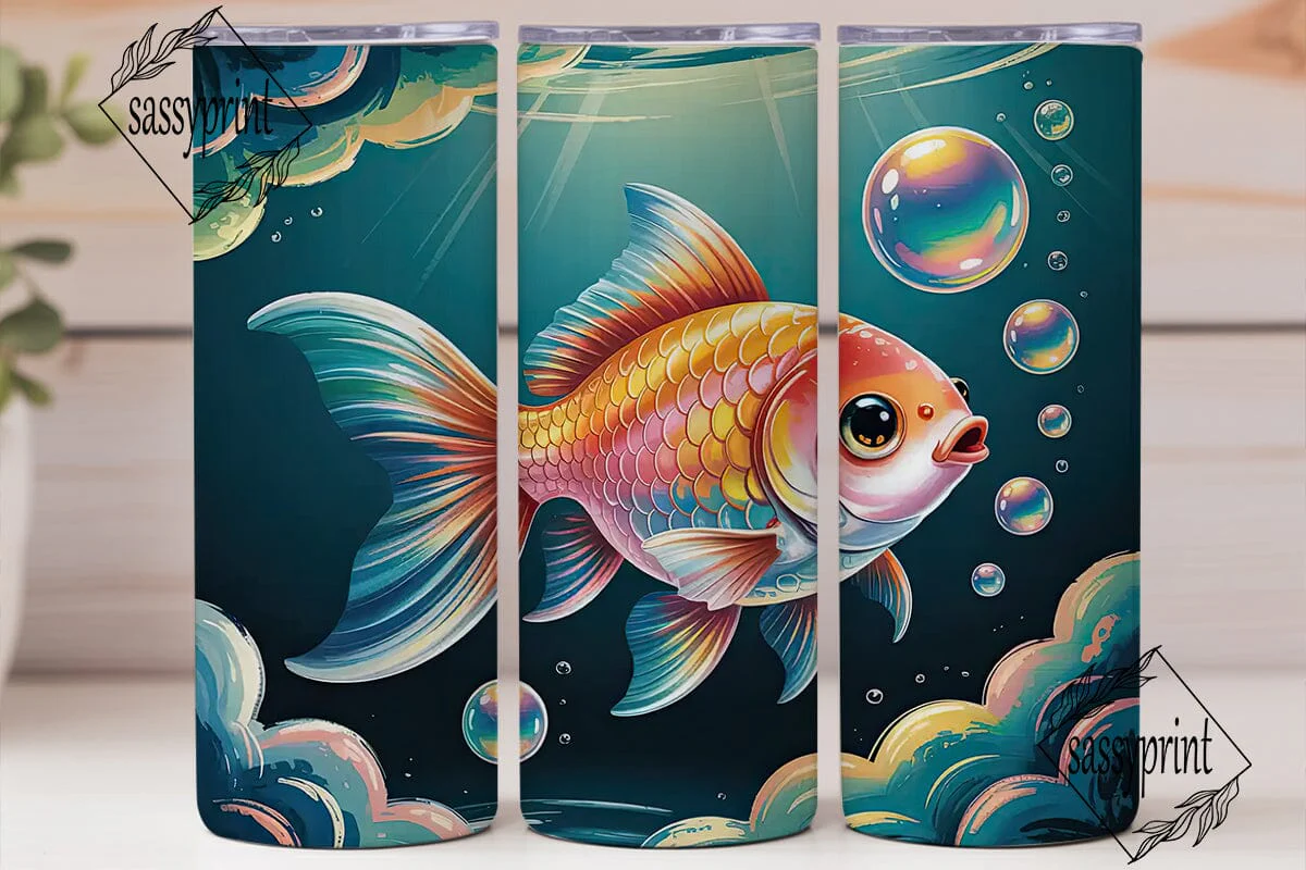 Whimsical Goldfish 20oz Tumbler Wrap - Image 2