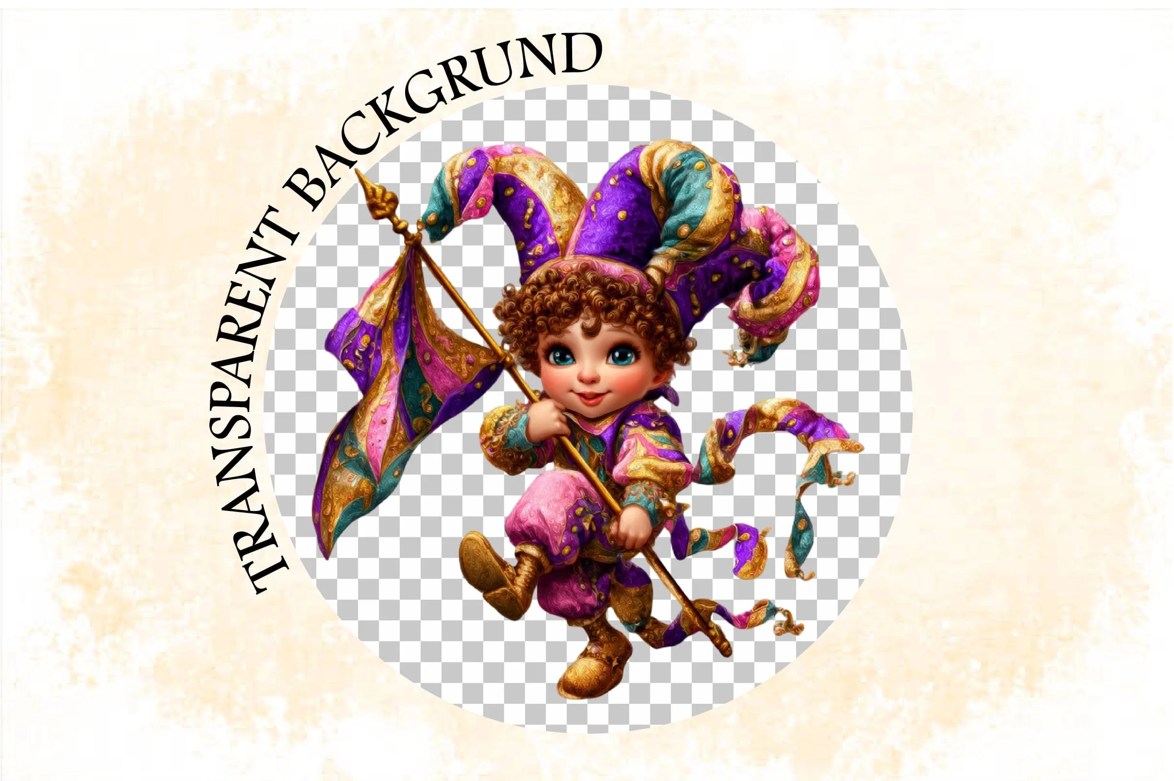 whimsical jester character PNG - Image 4