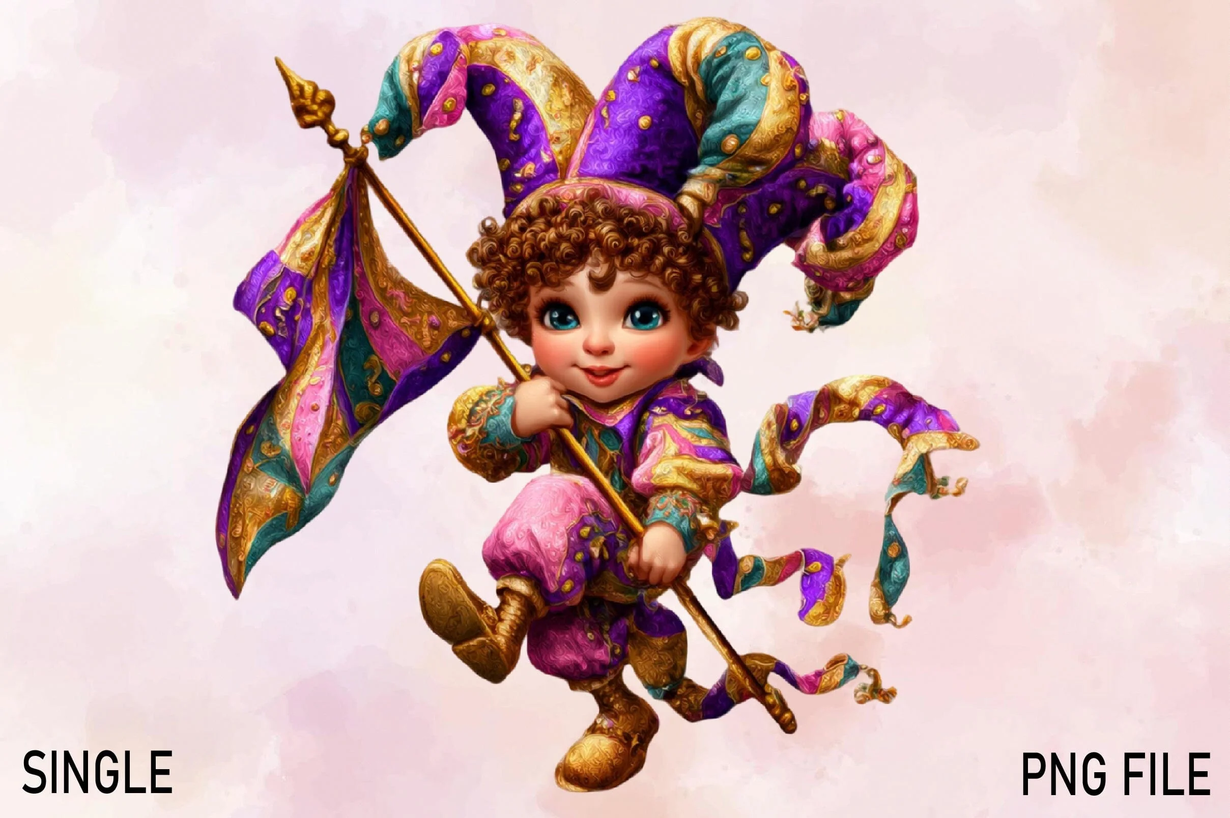 whimsical jester character PNG - Image 9