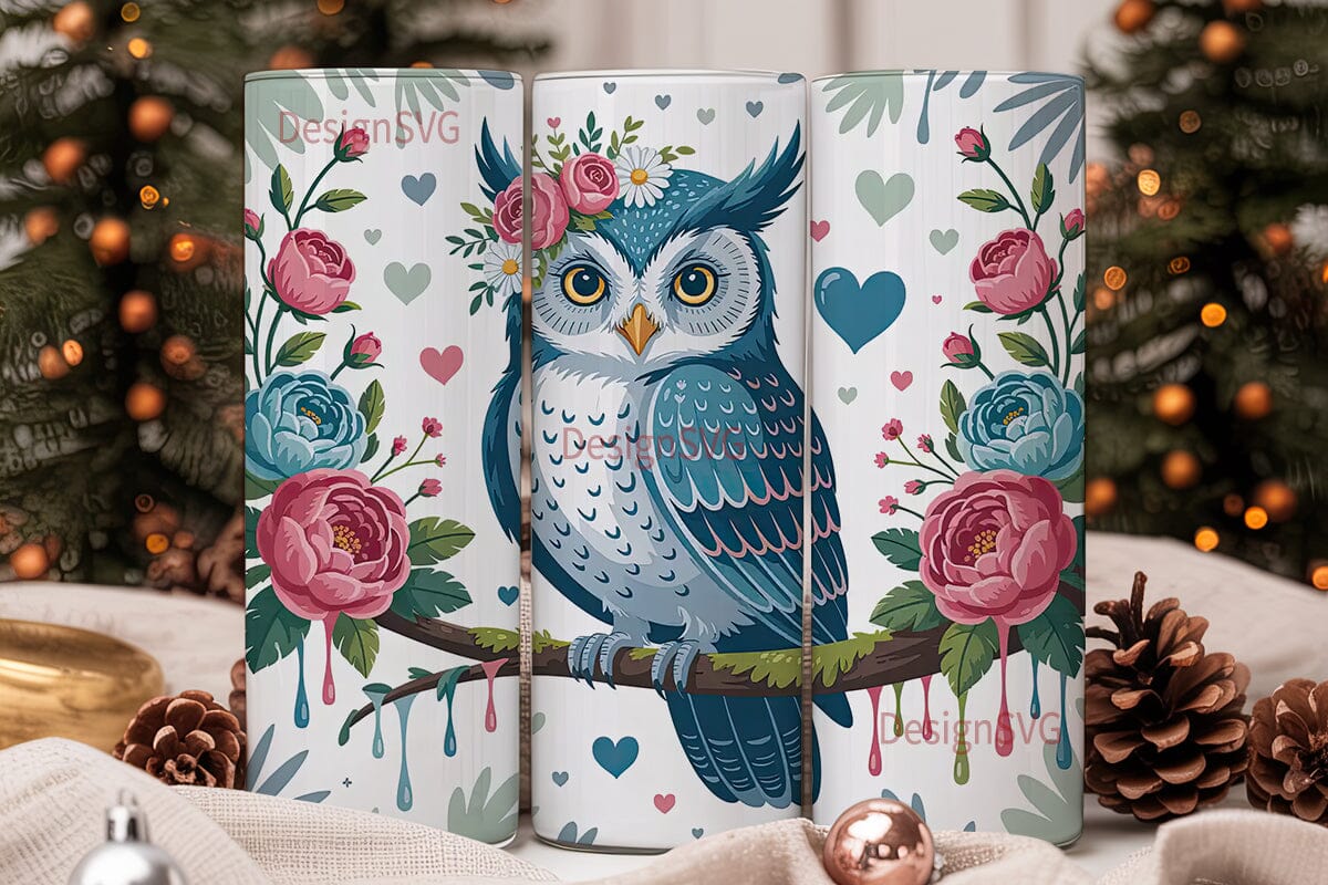 Whimsical Owl 20oz Tumbler Wrap - Image 2