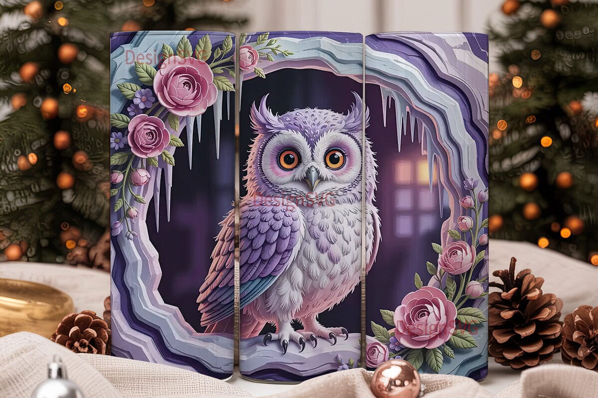 Whimsical Owl 20oz Tumbler Wrap - Image 2