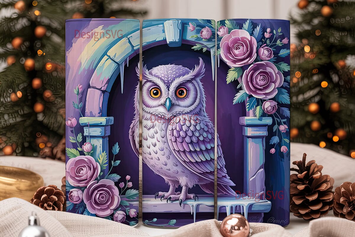 Whimsical Owl 20oz Tumbler Wrap - Image 2