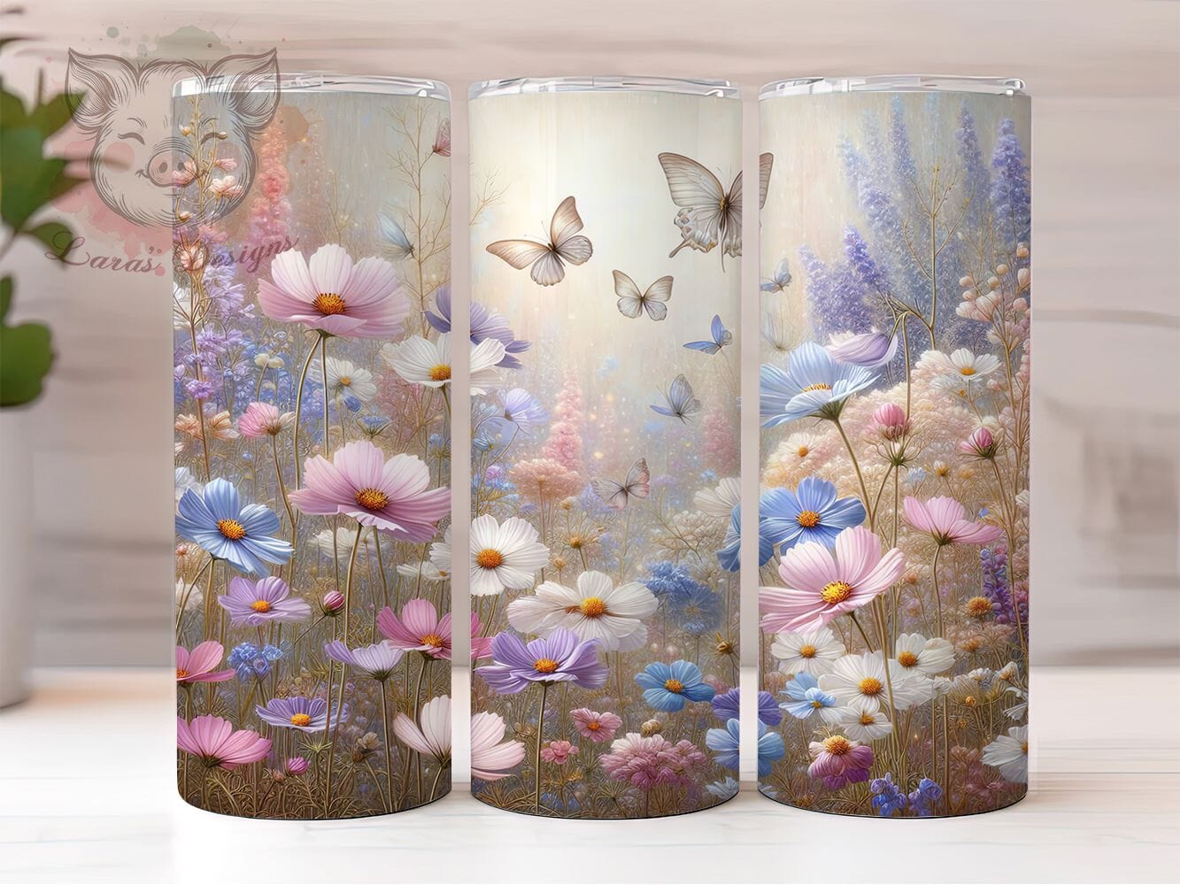 Whimsical Pink Spring Floral Tumbler, Spring Floral Tumbler, Whimsical Blossom Wrap, Colorful Spring Wrap, Artistic Pink Flower Wrap, Sublimation Design, Trendy Gift Idea