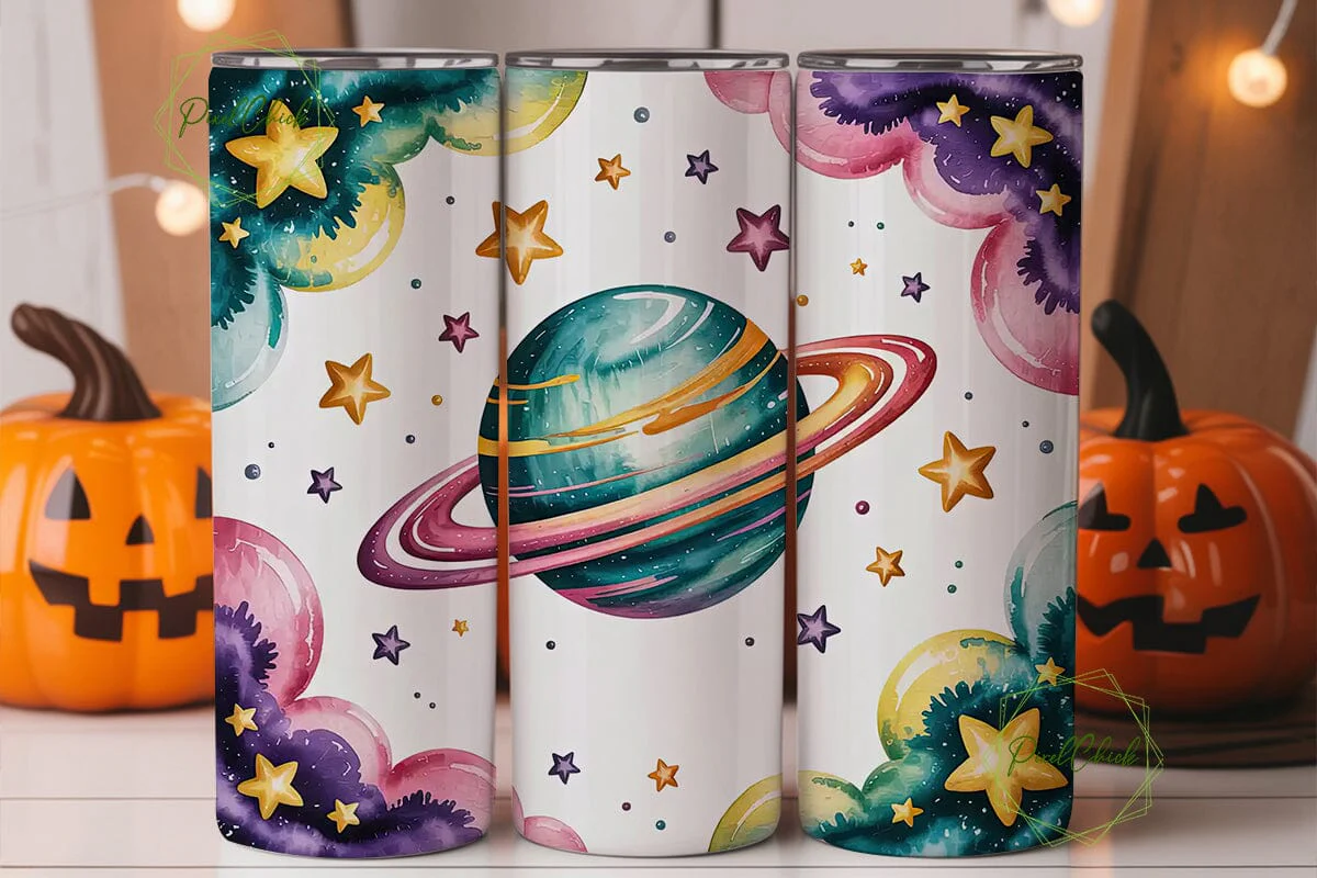 Whimsical Planets 20oz Tumbler Wrap - Image 2