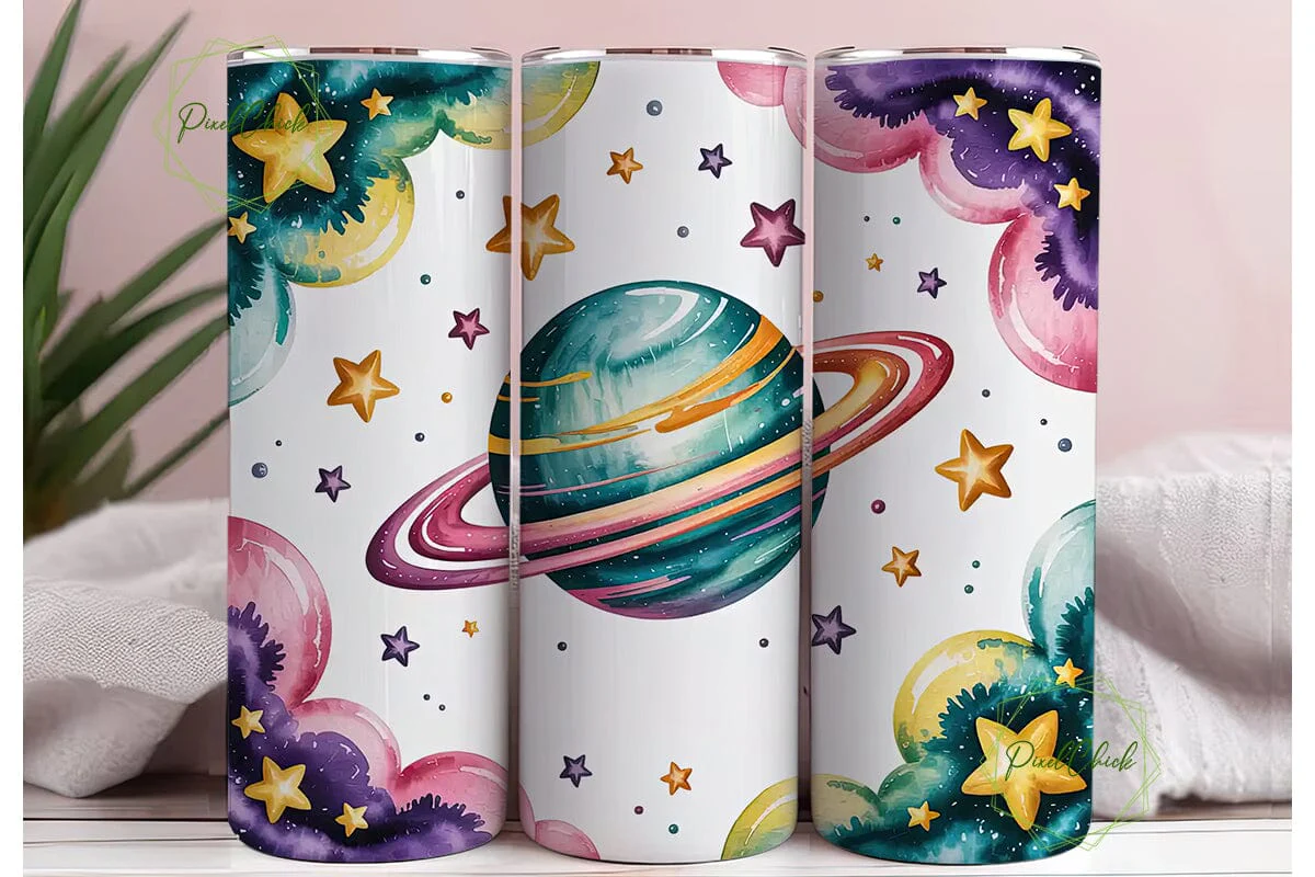 Whimsical Planets 20oz Tumbler Wrap - Image 3