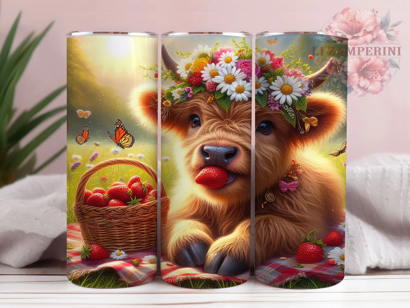 Whimsical Rustic Summer Highland Cow Tumbler, Highland Cow Tumbler, Rustic Cow Wrap, Whimsical Cow Wrap, Country Cow Wrap, Sublimation Design, Trendy Gift Idea