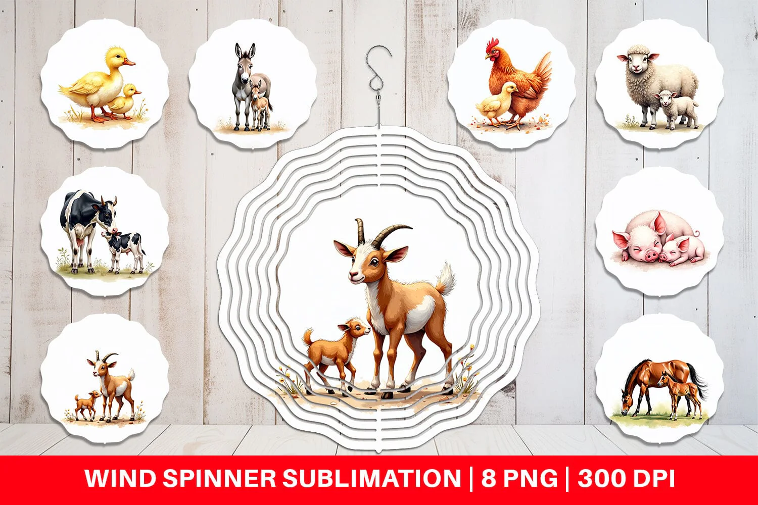 Wind Spinner Farmyard Babies