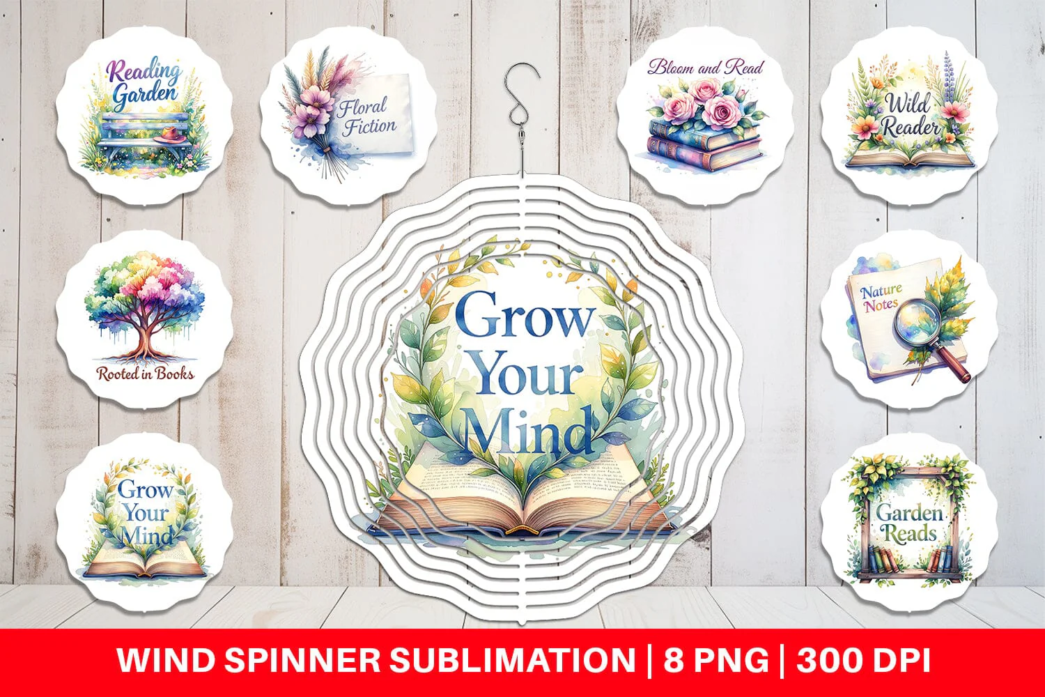 Wind Spinner Floral Reading Quotes