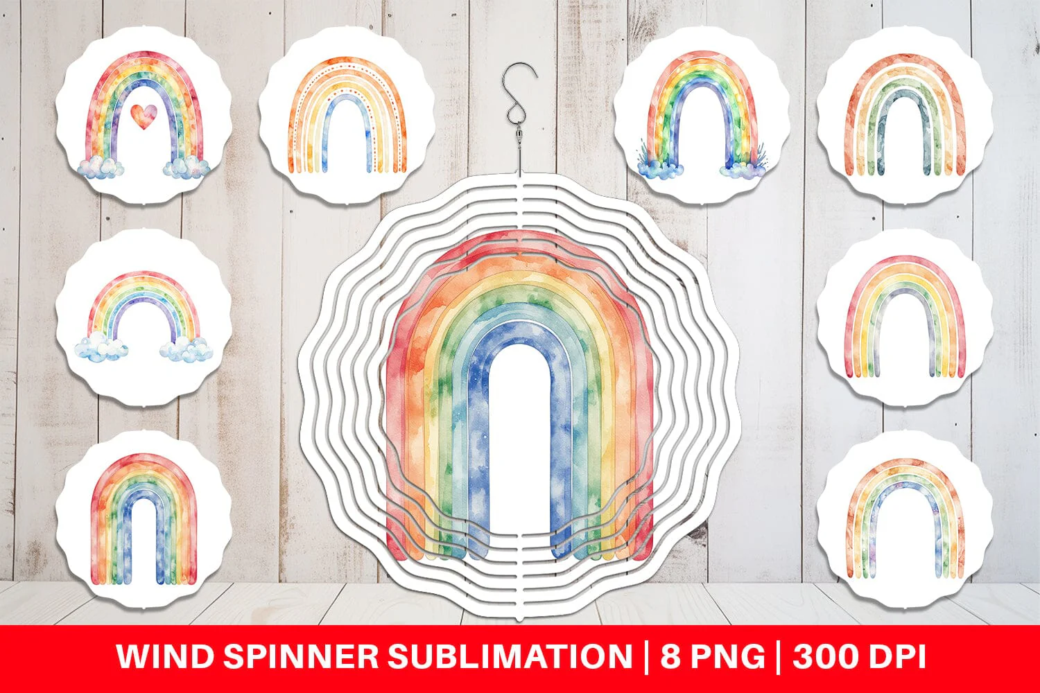 Wind Spinner Minimalist Boho Rainbow