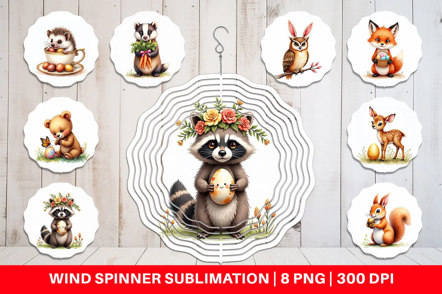 Wind Spinner Woodland Easter Friends