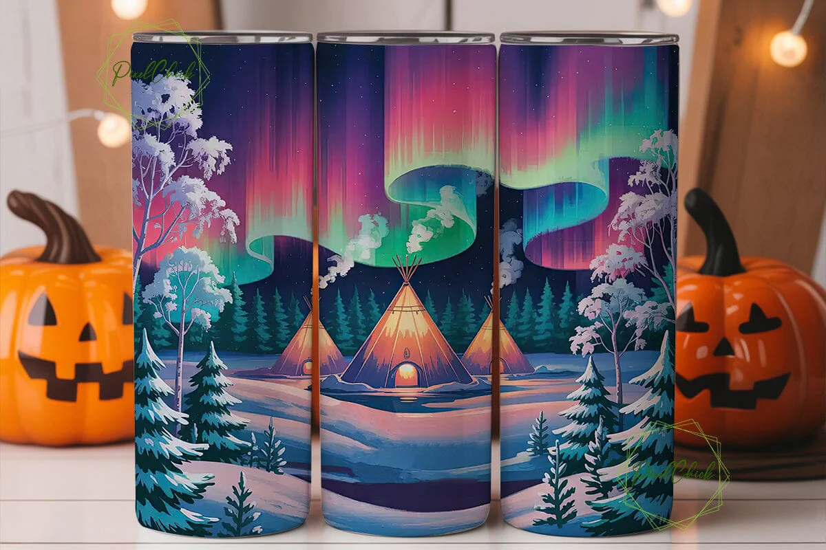 Winter Aurora Tipi 20oz Tumbler Wrap - Image 2