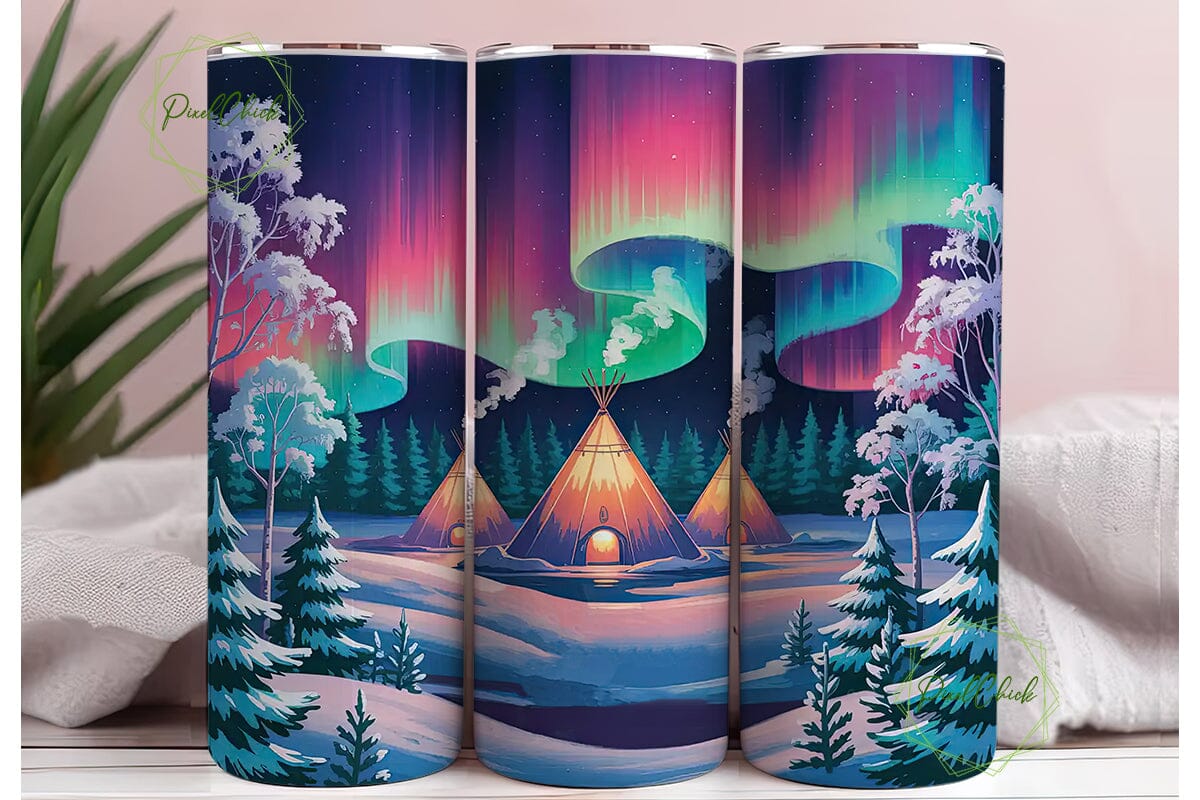 Winter Aurora Tipi 20oz Tumbler Wrap - Image 3