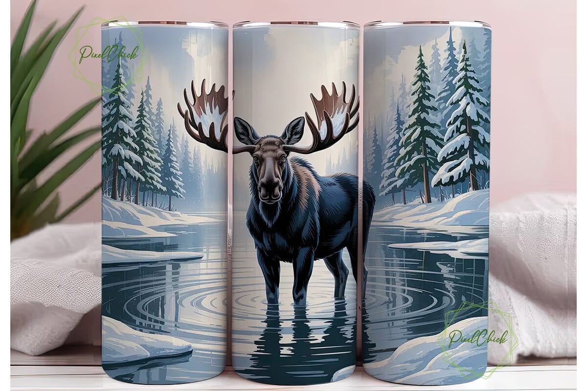 Winter Moose 20oz Tumbler Wrap - Image 3