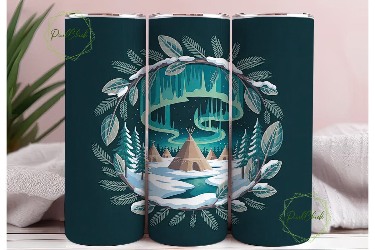 Winter Solstice Tipi 20oz Tumbler Wrap - Image 3