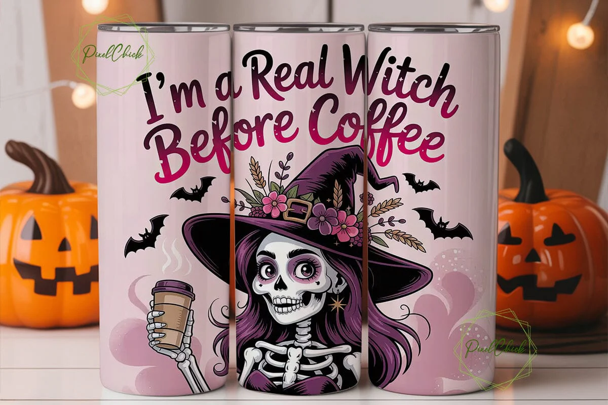 Witch Before Coffee 20oz Tumbler Wrap - Image 2