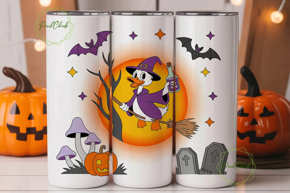 Witchy Duck Halloween Tumbler Wrap - Image 3