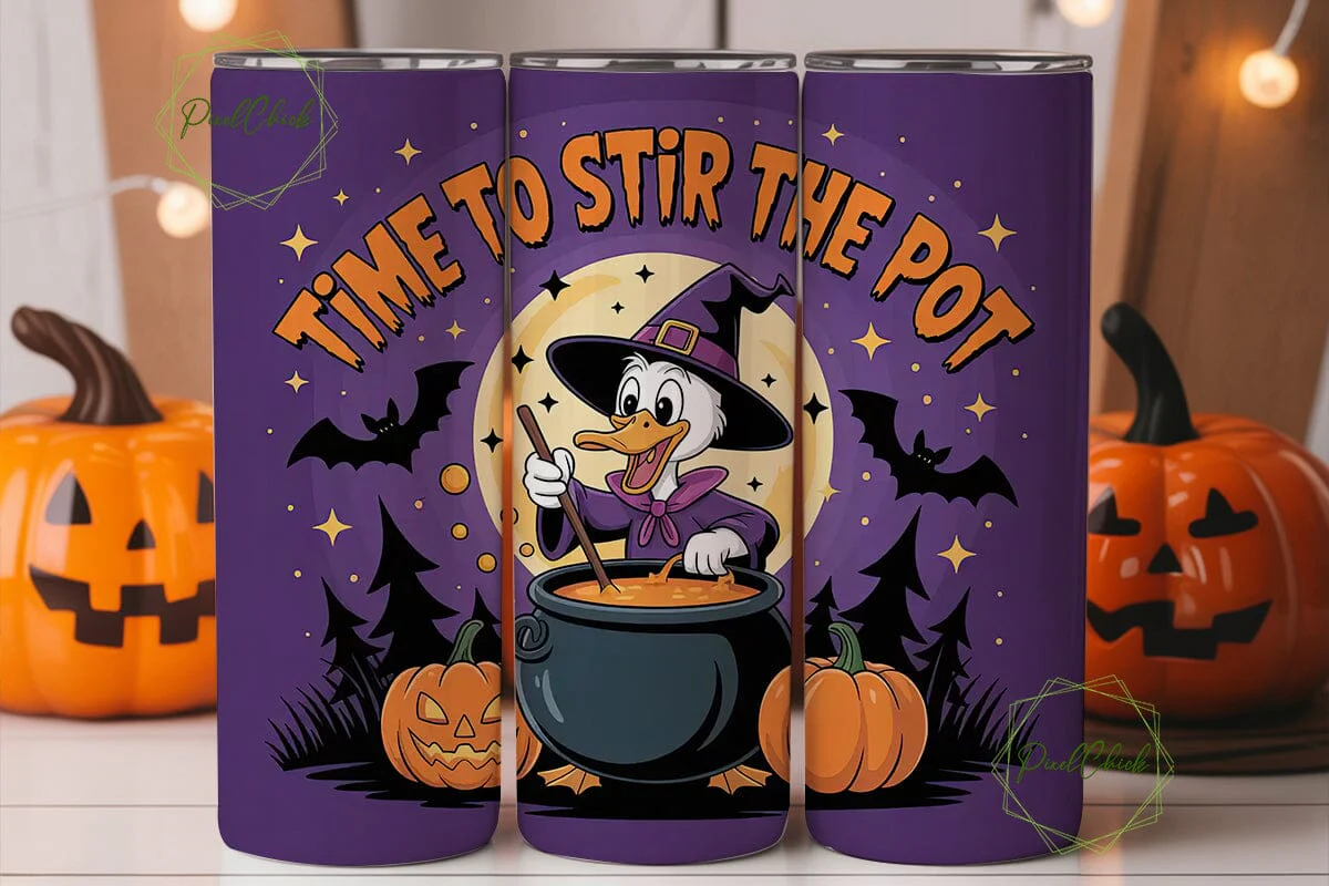 Witchy Duck Halloween Tumbler Wrap - Image 3