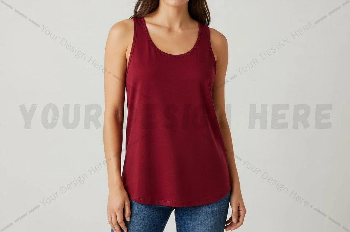 Women's solid red tank top