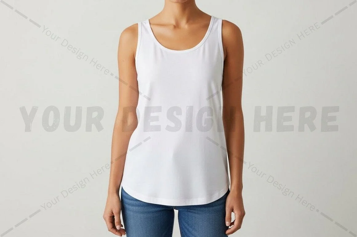 Women's white tank top