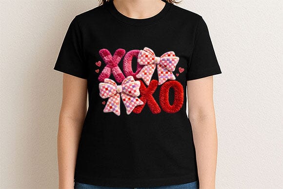 XOXO Valentine Bow PNG Cute Love Design - Image 2