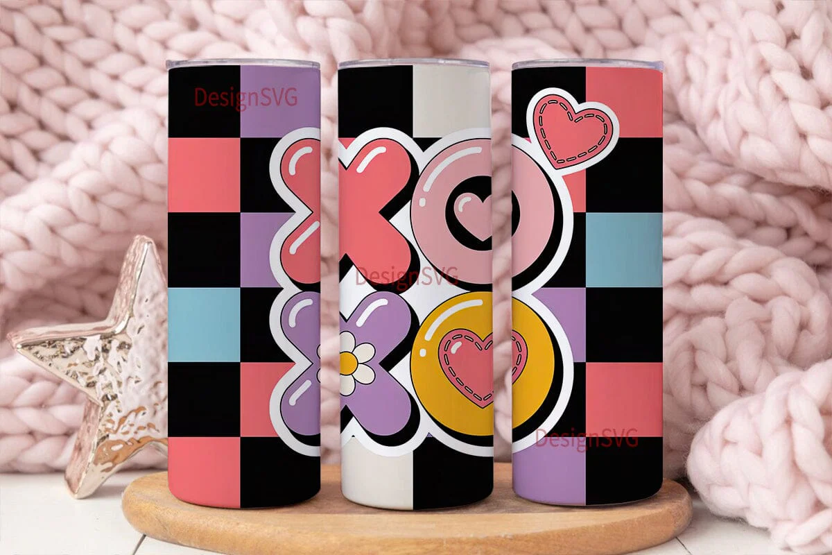 XOXO Valentines Tumbler Wrap