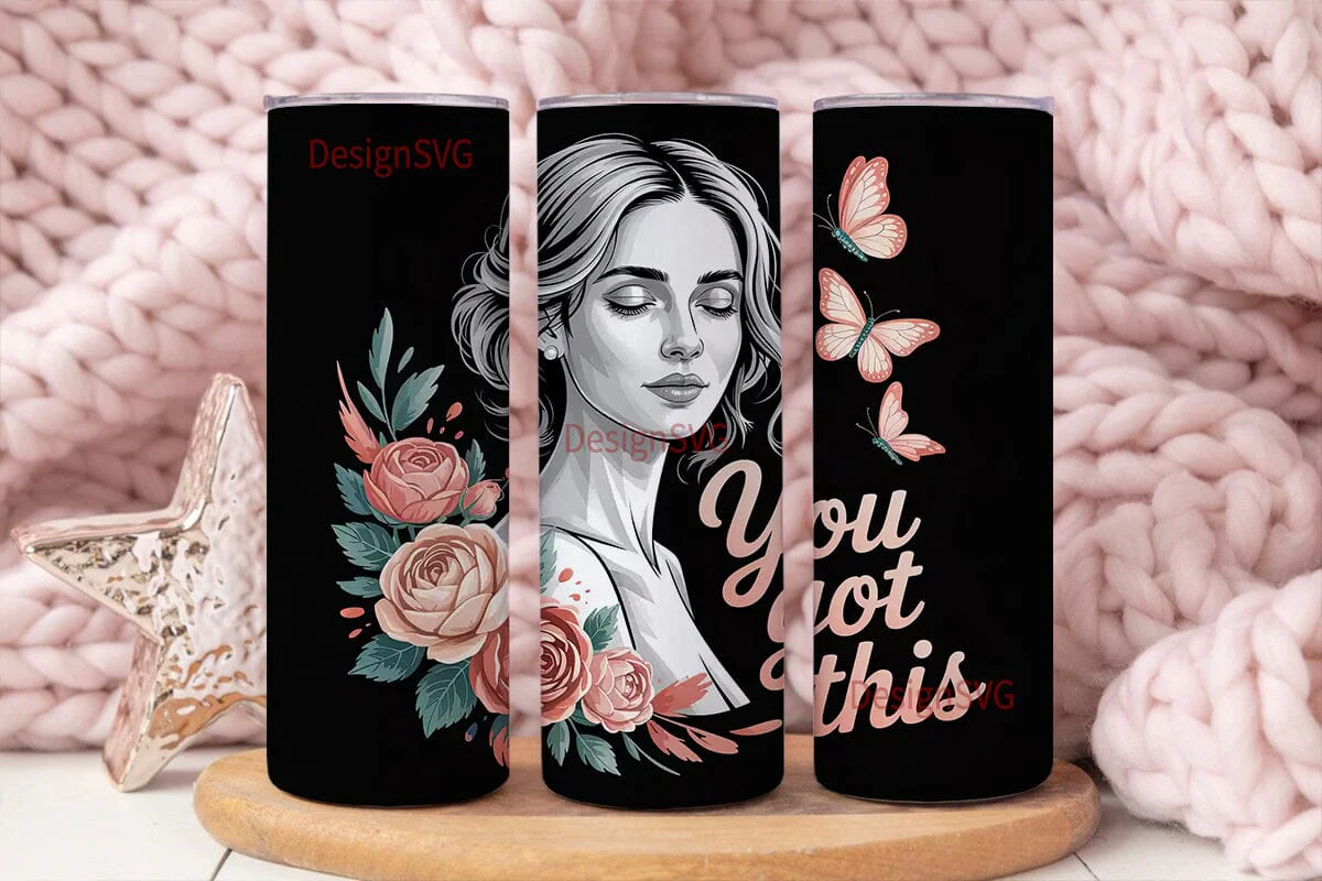 You Got This Floral Tumbler Wrap